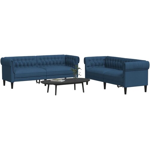  2-dijelni set sofa plavi od tkanine Cijene