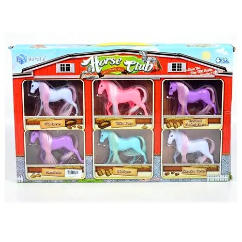 Magic Toys 6-delni komplet barvnih konjskih figuric Cene
