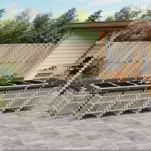 vidaXL 17-dijelni vrtni blagovaonski set s jastucima svijetlosivi Cijene