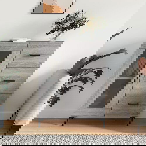 vidaXL Komoda siva sonoma 69,5x34x90 cm inženirski les Cene