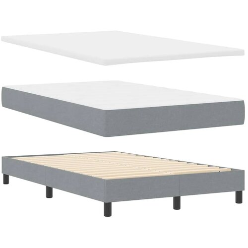 Box spring krevet Svijetlo siva 120 x 200 cm tkanina - Svjetlosiva 120 x 200 cm Dizajn linija Slike