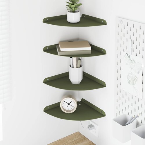  Lebdeća polica s policom 4 pcs Maslinasto zelena 24 x 24 x 2 cm Cene