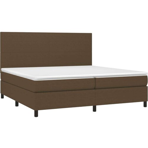VidaXL Krevet s oprugama i madracem tamnosmeđi 200x200 cm od tkanine Slike