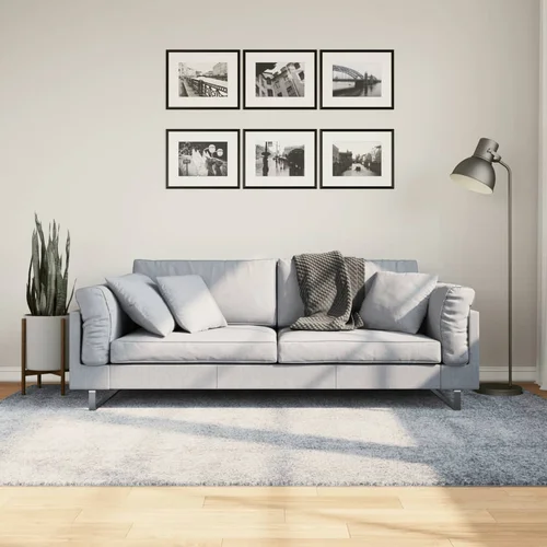 vidaXL Čupavi tepih PAMPLONA visoka vlakna moderni plavi 160 x 230 cm