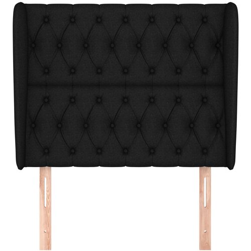  Uzglavlje s u&amp;scaron;ima crno 93x23x118/128 cm od tkanine Slike