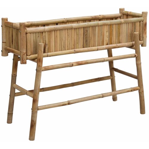 Vrtni saksija s držačem Prirodna 100 x 38 x 74 cm Bambus Slike