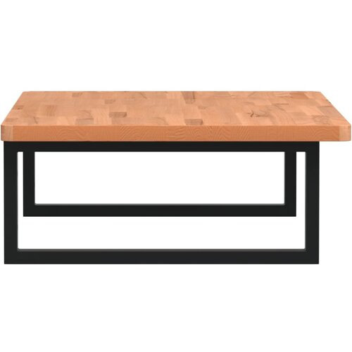  Zidna polica za umivaonik od čelika i masivne bukovine Smeđa 80 x 55 x 2.5 cm Slike