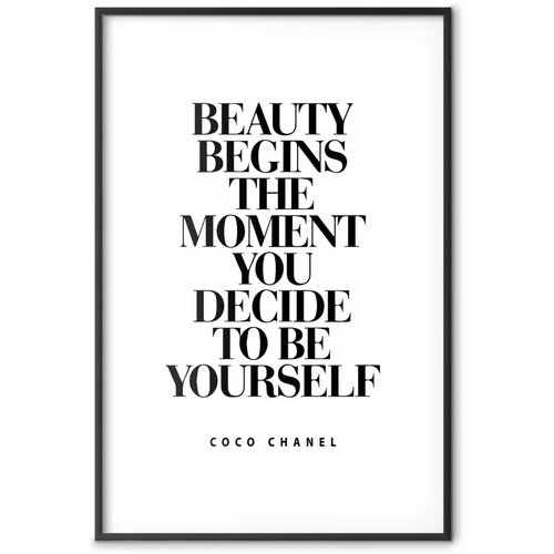  Plakat - Coco Chanel 29.7x42 Crni okvir s margom Slike