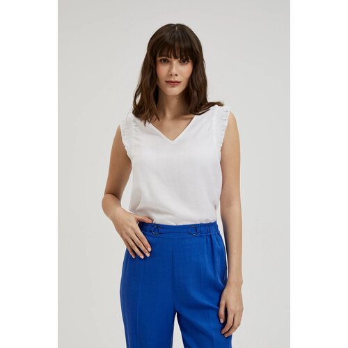 Moodo Women's tank top with ruffles - white Cene