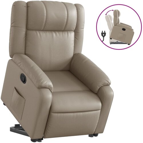 vidaXL Naslonjač na podizanje od umjetne kože boja cappuccina Cijene