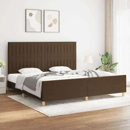 Okvir za krevet s uzglavljem tamnosmeđi 200x200 cm od tkanine Okvir za krevet s uzglavljem tamnosmeđi 200x200 cm od tkanine