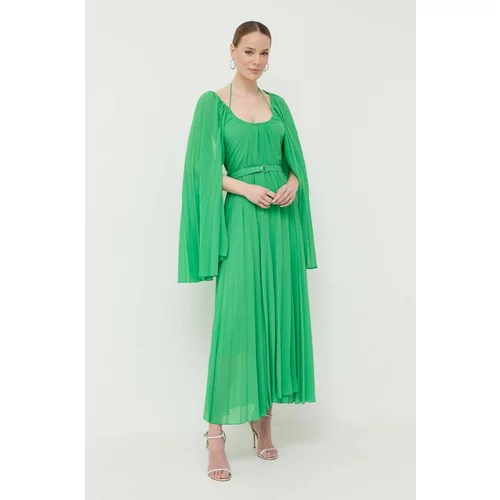 Beatrice B Obleka s primesjo svile zelena barva