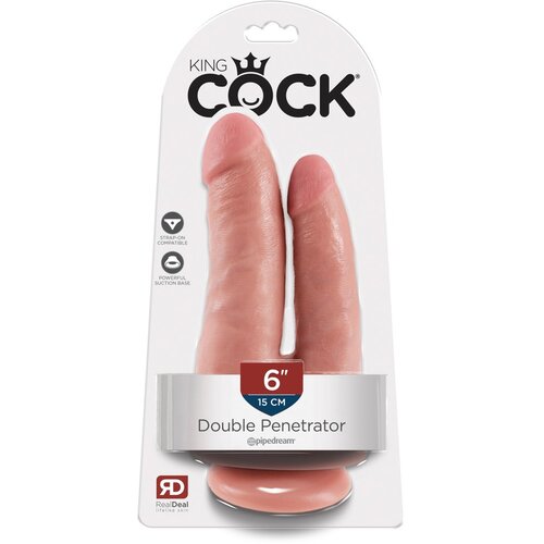 King Cock Double Penetrator - realistični dvojni dildo (naravni) Cene