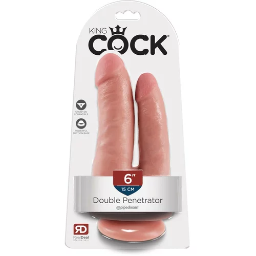 King Cock Double Penetrator - realistični dvojni dildo (naravni)