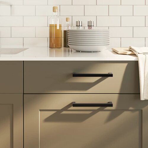 VidaXL Ručke za ormarić 20 kom crne 128 mm od nehrđajućeg čelika Slike