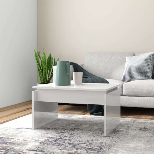  Stolić za kavu visoki sjaj bijeli 68 x 50 x 38 cm od iverice Cijene