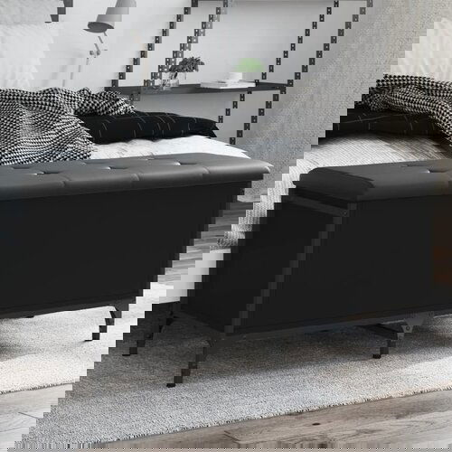 vidaXL Klop za shranjevanje črna 102x42x45 cm inženirski les Cene