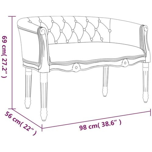 vidaXL Klupa bež 98 x 56 x 69 cm od tkanine Cene