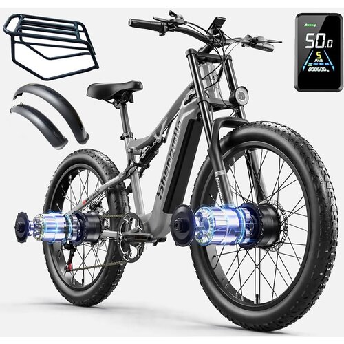 Shengmilo električno kolo z dvojnim motorjem 2*1000 w, baterija 48V17,5AH 840WH, e-gorsko kolo, (21823706) Slike