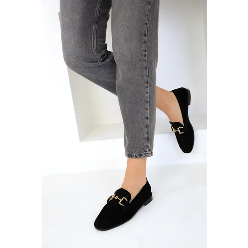 Soho Women's Black Suede Flats 18930