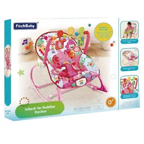 Magic Toys Fitch Baby: Slonić ružičasta ležajka za bebe sa zvukom i svijetlom Cijene