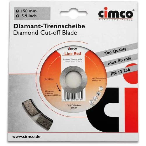 Cimco Diamanttrennscheibe D=140mm 208756: diamantna rezalna plošča premera 140mm 208756., (20786578)