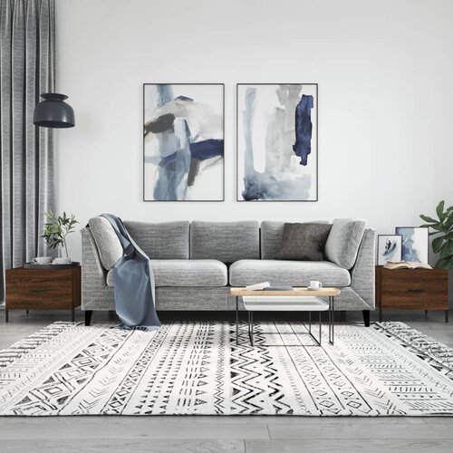 VidaXL Klubske mizice 2 kosa rjavi hrast 50x50x40 cm inženirski les Slike