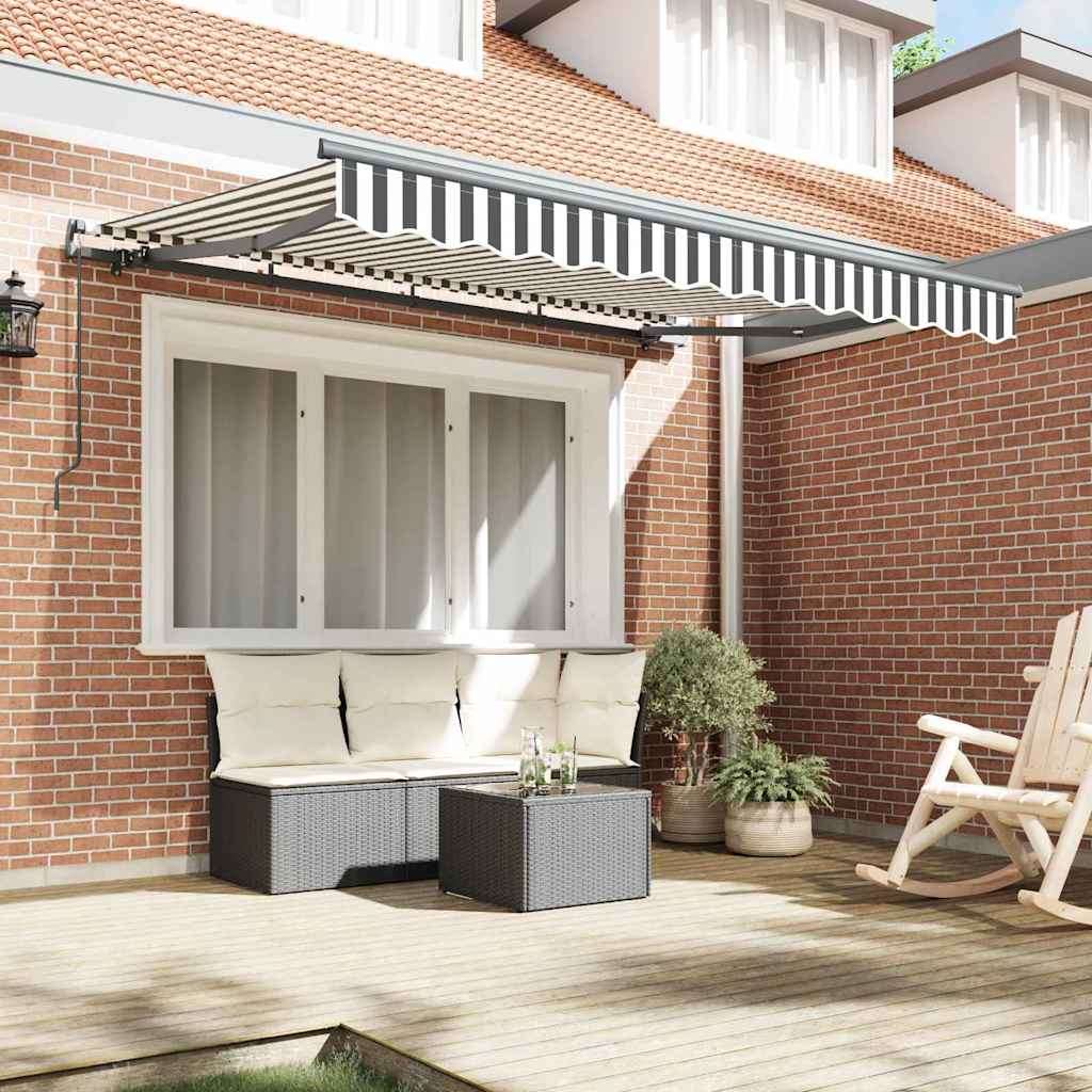  Skrovita tenda Antracit 250 x 200 cm tkanina - Antracit i bijela (antracitni okvir) 2 5 x 2 m Ručna Slike