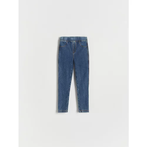 Reserved - Rastezljive jegging hlače - plavo