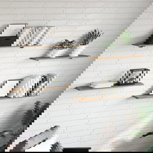 VidaXL Polica za Knjige 4 pcs Smeđa 100 x 40 x 1.5 cm Iverica Slike