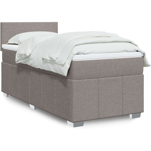 vidaXL Box spring postelja z vzmetnico taupe 90x200 cm blago Cene