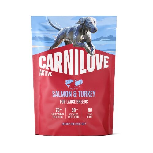 Carnilove Dog Active Adult Large, briketi - losos in puran 1,5 kg Cene