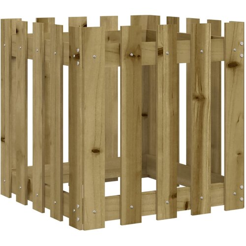  Vrtna sadilica s izgledom ograde 50x50x50 cm od borovine Slike
