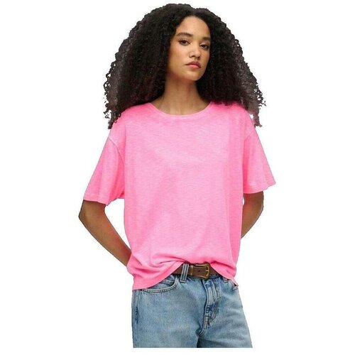 Superdry Majice s kratkimi rokavi T-shirt Studios Dropped Shoulder oversize Rožnata Cene