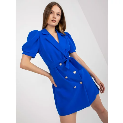 Fashion Hunters Blue suit cocktail dress with a tie
