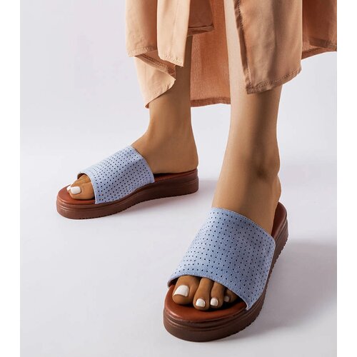 Gemre Blue sandals with openwork upper Idabel Cene