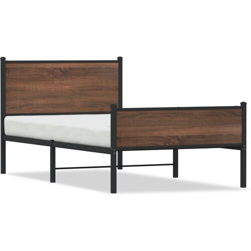  The Living Store Kovinski posteljni okvir z vzglavjem in vznožjem 100x190 cm - Posteljni Okvir, (21497073) Cene