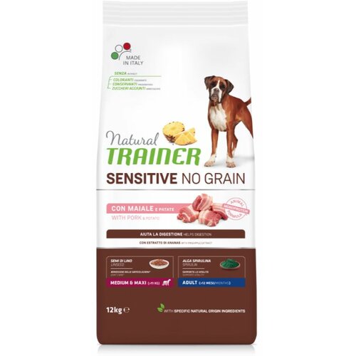 Trainer natural sensitive hrana za pse no grain - pork - medium&maxi adult 12kg Slike