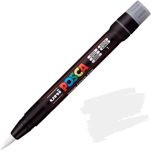 POSCA Uni flomaster; konica čopič; bel, (21290491)