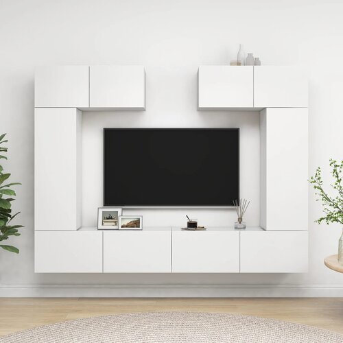 The Living Store Komplet TV omaric 6-delni bela inženirski les - Komplet TV Omaric, (21624836) Cene