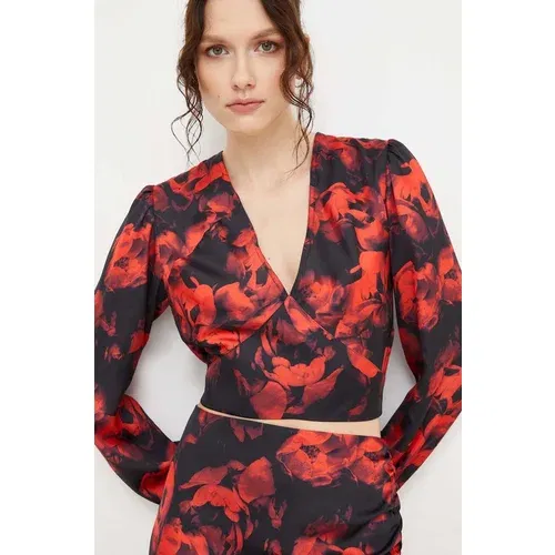 Answear Lab Bluza za žene, boja: crvena, s uzorkom