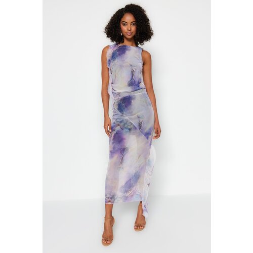 Trendyol Skirt - Purple - Midi Slike