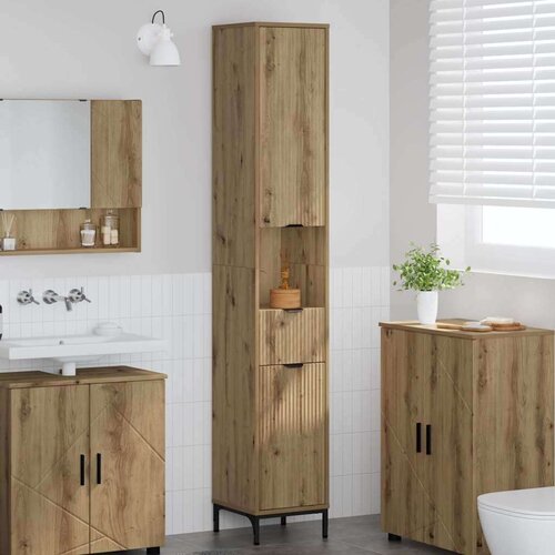 vidaXL Visoka kopalniška omara artisan hrast 31.5 x 33 x 190 cm Cene