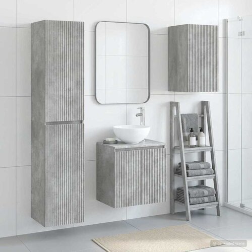  Set namje&scaron;taja za kupaonicu 3 kom. Betonska siva 33 x 34,5 x 160 cm Cijene