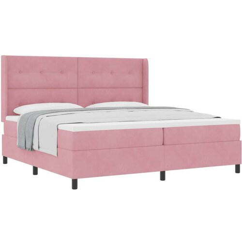 Box spring krevet s madracem Ružičasta 200 x 200 cm Bar&amp;scaron;un - Ružičasta 200 x 200 cm S gumbima Slike