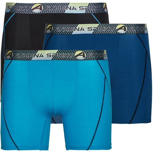 Athena Boksarice TRANING DRY LONG Pack de 3 Modra Slike