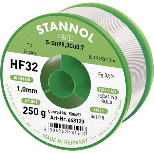 Stannol Neosvinčena žica za spajkanje HF32 3500 Sn99Cu1 250 g 1.0 mm, (20428534) Cene