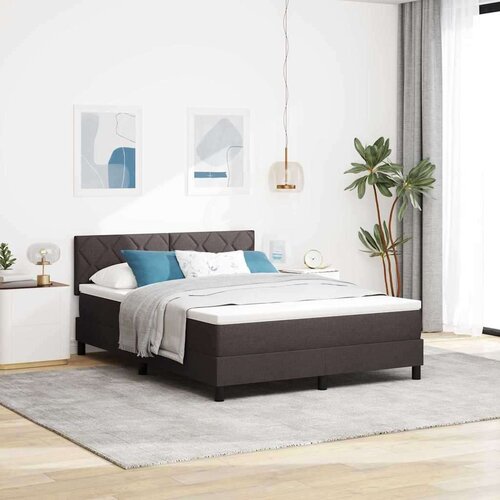 Box Postelja z vzmetnico z vzmetnico Temno rjava 160 x 200 cm blago, (5000127572) Cene