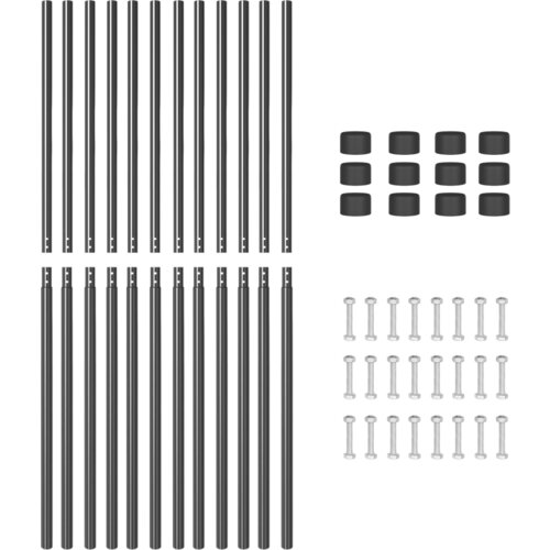 vidaXL Ograde 12 pcs Siva 140 cm Čelik s praškastim premazom Cene