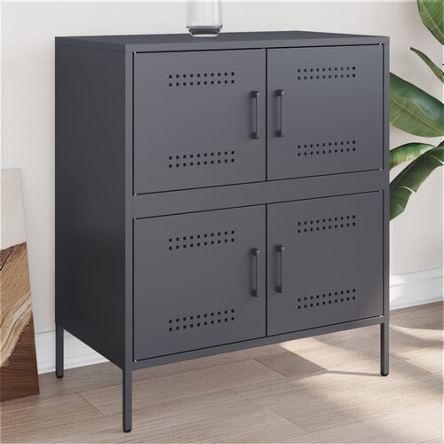 VidaXL Komoda antracitna 68x39x79 cm jeklo Slike